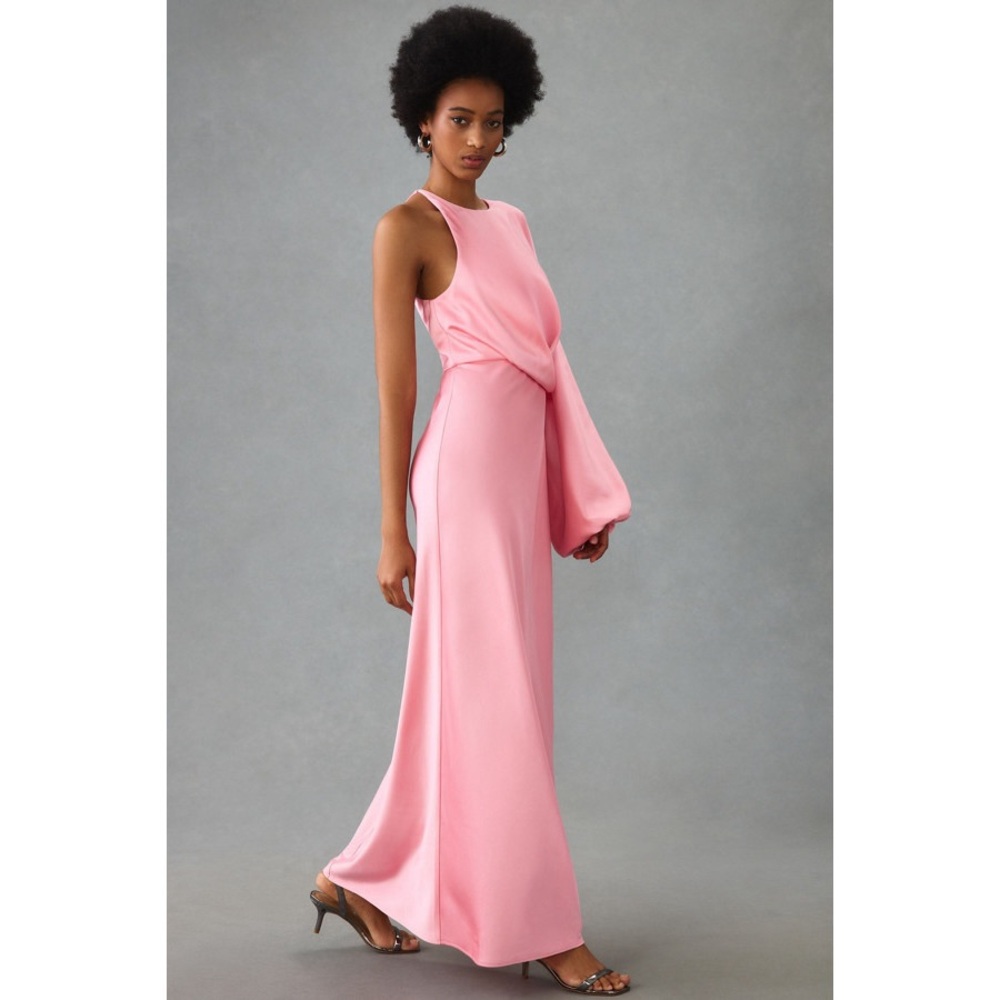 Anthropologie BHLDN Significant Other One-Sleeve Column Maxi Dress Pink - Picture 3 of 8
